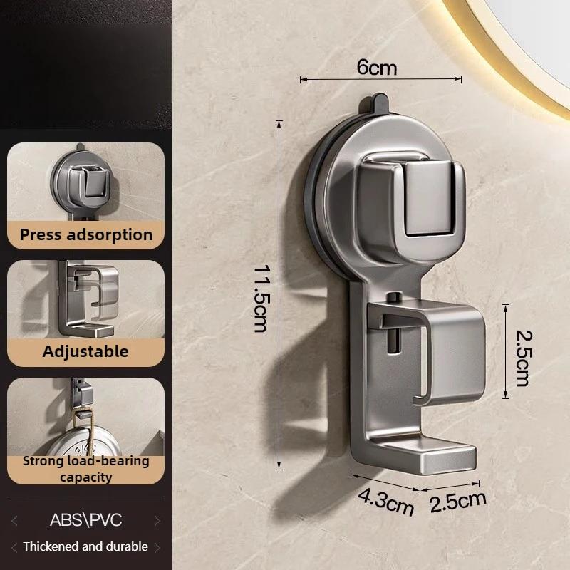 

1pc Suction Cup Hooks Waterproof No Hole Punch Reusable Wall Mounted Strong Hook Home Kitchen Bathroom Organization Supply сірий колір
