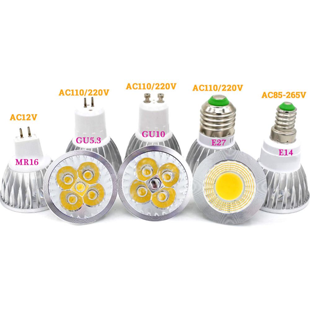 10PC Led Bulb Spotlight MR16 GU10 E27 E14 Spot Lamp 2835 SMD Lampada GU5.3 220V 110V 12V COB Bulb 3W 9W 12W 15W For Home Decor
