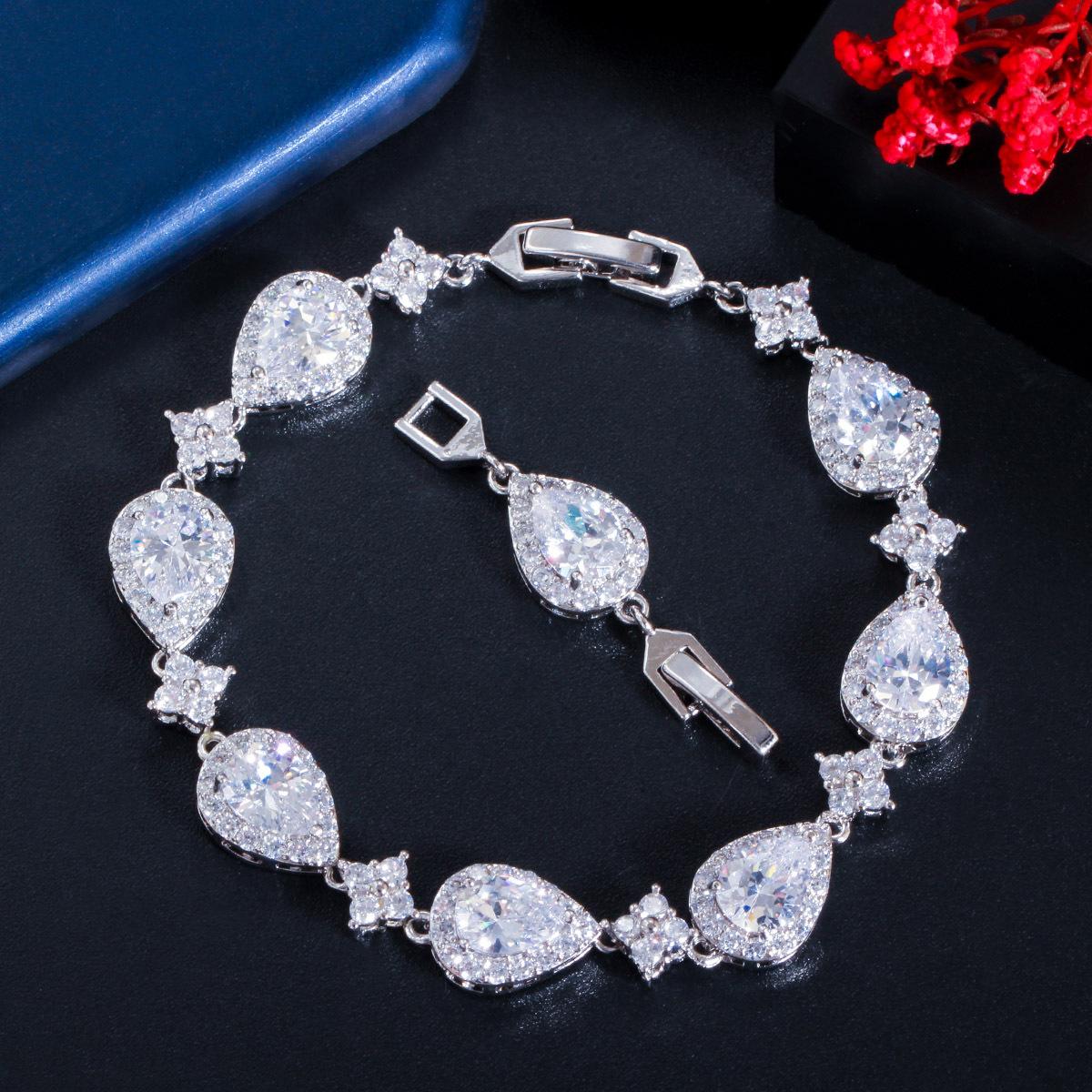 Super Flash Fashion Classic Water Drop Shape Geometric Women s Bracelet, Zircon Hand Jewelry 2026 18CM