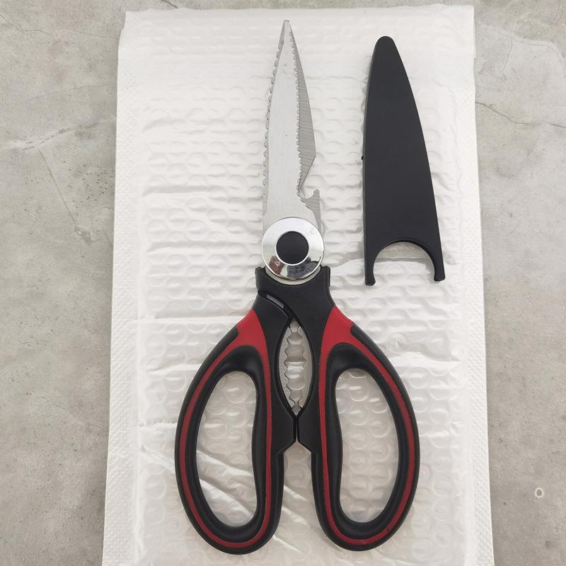 

Многофункциональные кухонные ножницы: Нож для куриных костей из нержавеющей стали, бытовые ножницы для мяса, скребок для снятия чешуи с рыбы, открывалка для бутылок. New Scissors, Electroplating Cover, 2.5mm