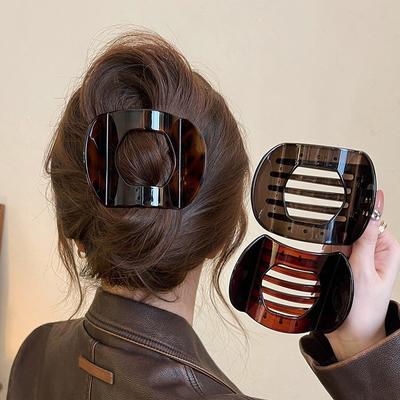 New Large PC Flat Clips for Women Non-slip Hair Accessories Vintage Arc Shaped Duckbill Claw Hairpins Girl Barrettes