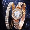 Women's Rhinestone Dial Quartz Watch & Starry Bracelet Gift Set: Simple & Stylish