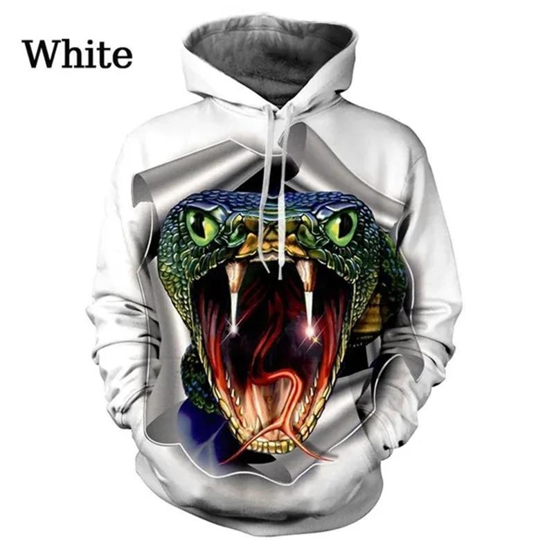 Fashion Men's Women 3d Snake Print Hoodie Personality Creative Snake Print Long Sleeve Top Hoodies Women Streetwear Hoodies