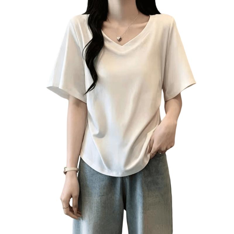 La Chapelle Women s Relaxed Fit V-Neck T-Shirt 3XL серый