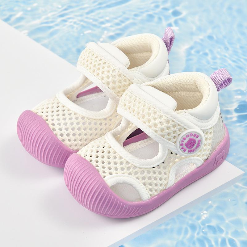 Summer Breathable Mesh Walking Sandals Soft Anti-Slip Sneakers for 0-2 Years Old Baby Boys Girls