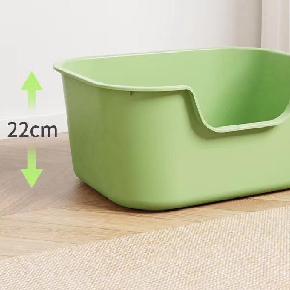 Semi-Enclosed Large Detachable Plastic Cat Litter Box