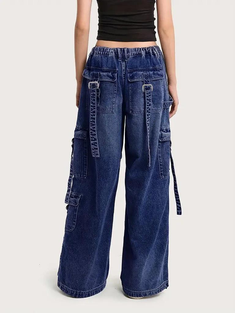 Women's High-Waist Retro Wide-Leg Jeans - Autumn Street Style