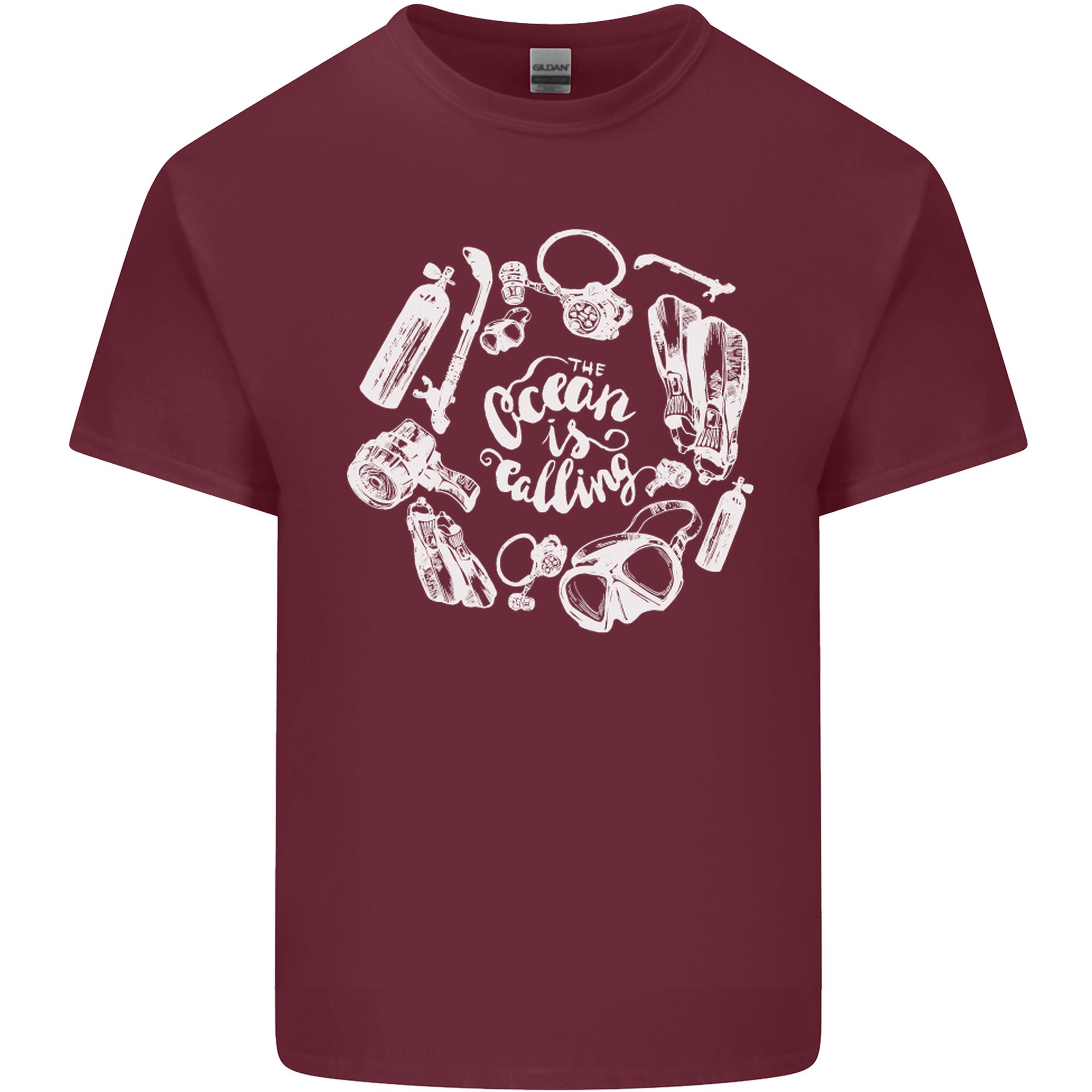 The Ocean Is Calling Scuba Diving Diver Unisexs Light Cotton TShirt S