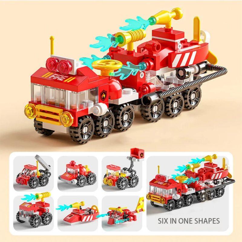 Micro Particle Building Block Engineering Fire Truck Military Tank Model Puzzle Assembly Children's Building Block Toys