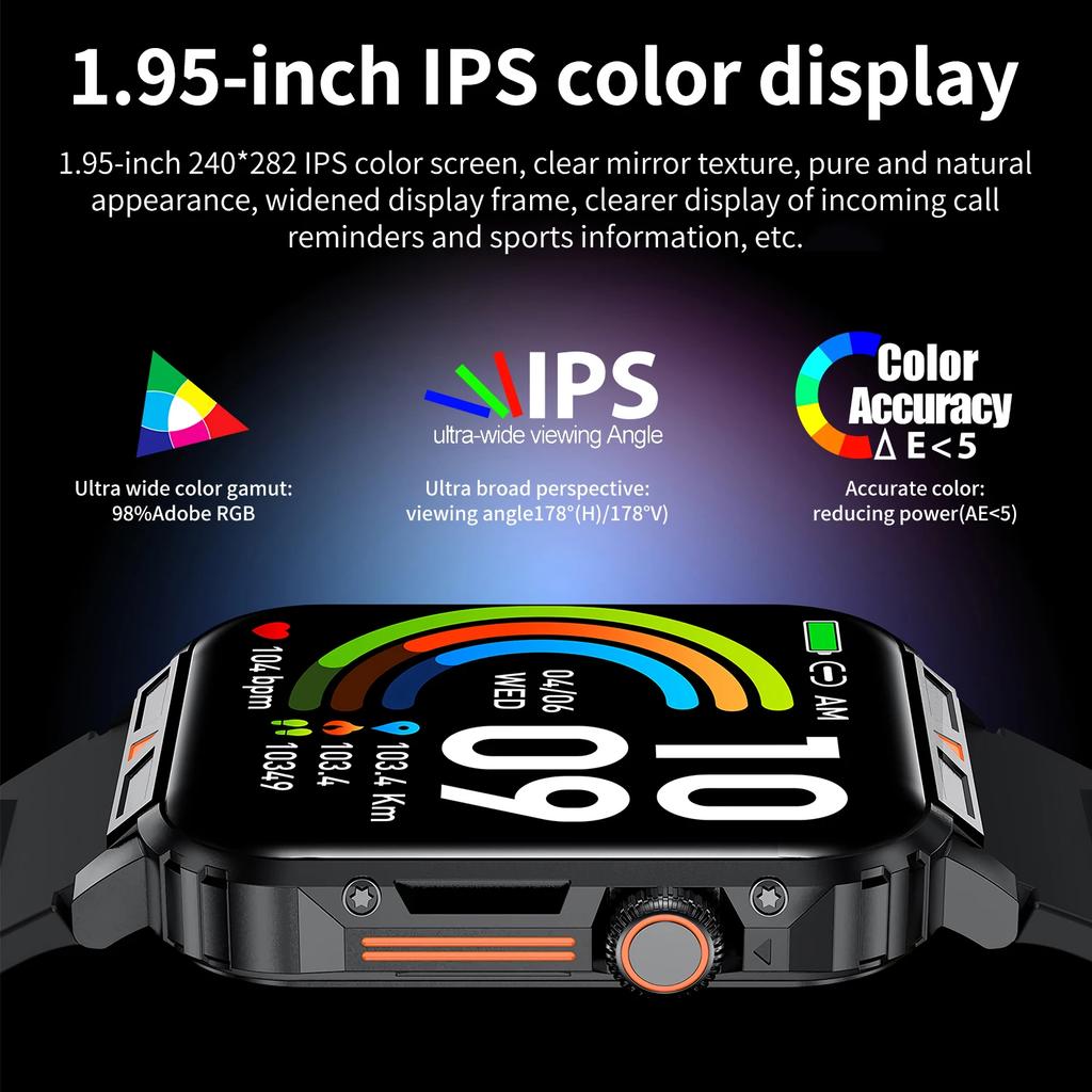 2025 New Military Men Smart Watch Health Monitor Bluetooth Call Smartwatch Fitness IP68 Waterproof Sports Watches for Women