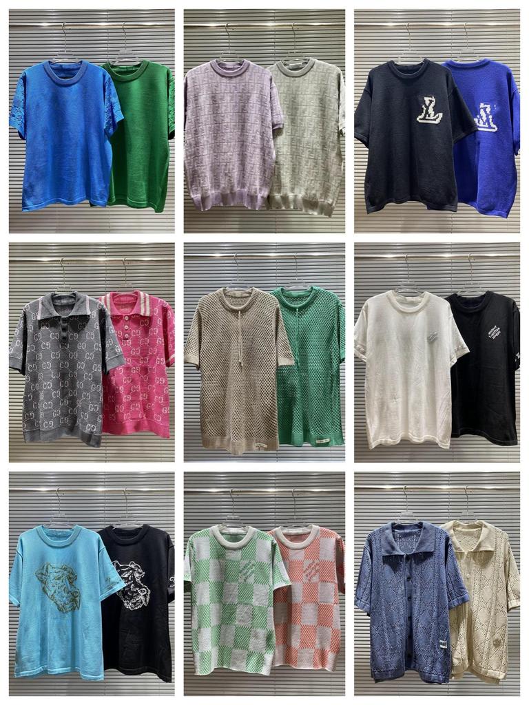 Edition 2025 Spring/Summer Trendy Jacquard Brand Logo Knit Unisex Short Sleeve