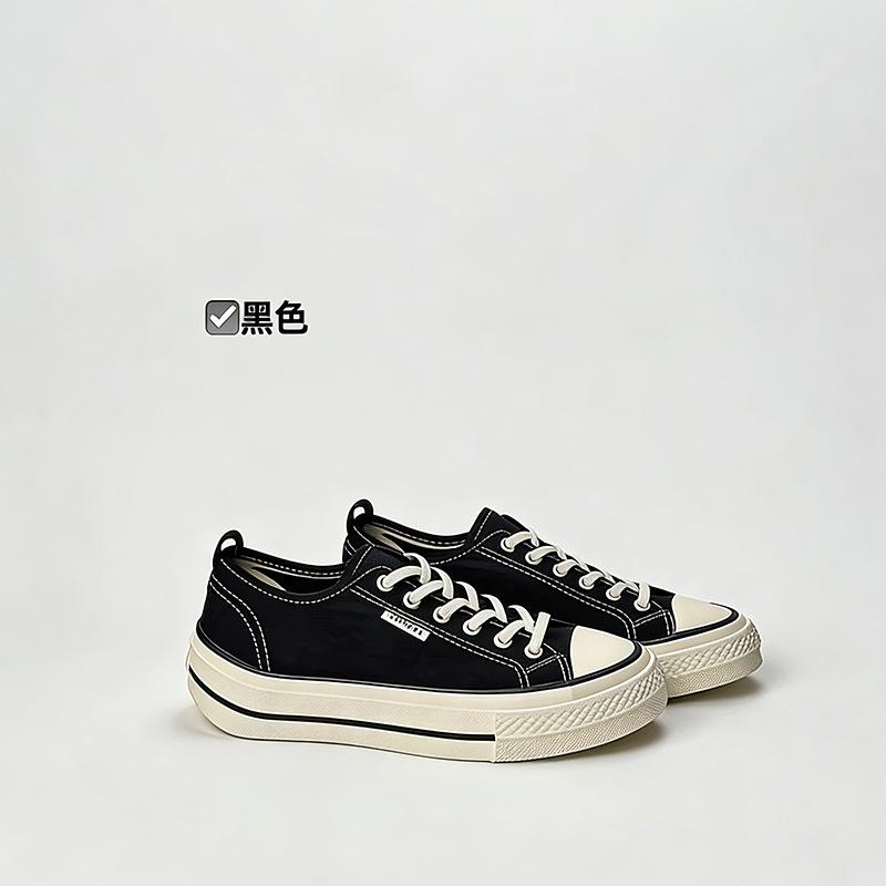 Popular canvas shoes spring and summer sheepskin pad breathable thick sole heightening women's shoes casual versatile lazy board shoes