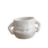 Creative Ceramic Coffee Mug Cup with Handles Housewarming Gift White Novelty Pinch Belly for Kitchen Home Office