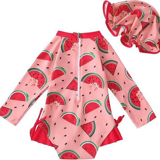 Costum de baie dintr-o piesă cu mânecă lungă pentru fete - Stil Prințesă