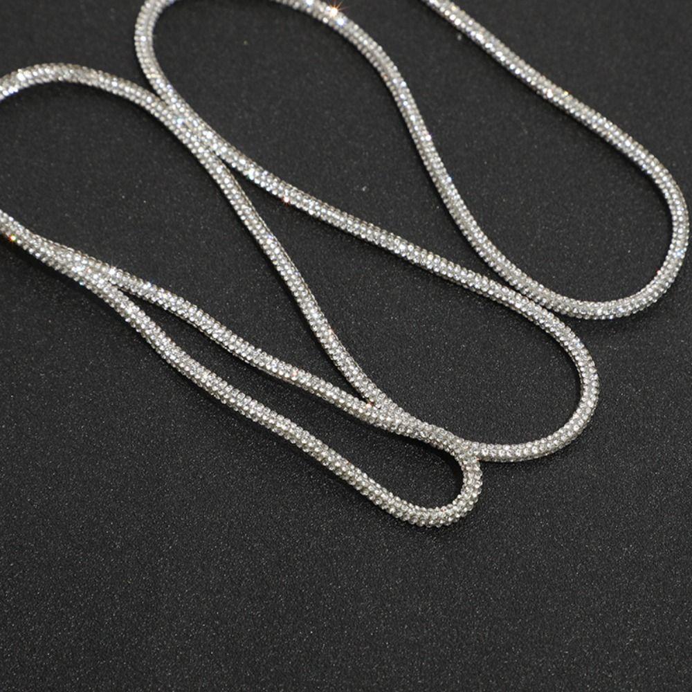 2 Yards Crystal Rhinestones Round Cord Shiny DIY Shoelaces Universal Drawstring  Bag Strap