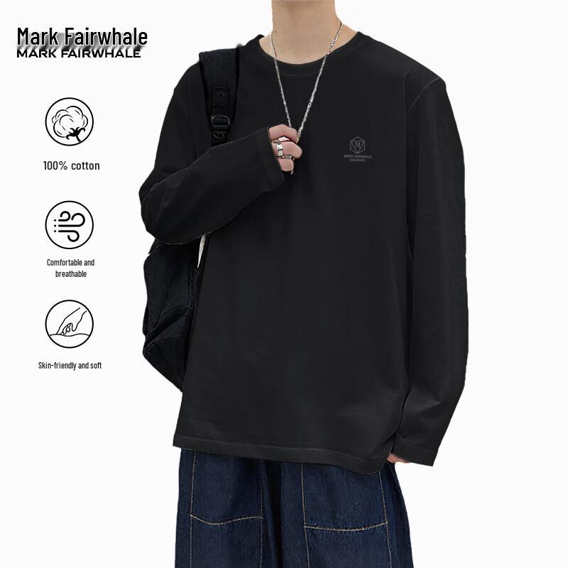 

Mark Fairwhale Men s Breathable Pure Cotton Long Sleeve Tee XL