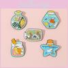 Cute Cat Mini Animal Drift Bottle Alloy Brooch Charming Badge For All Occasions