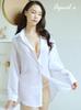 X044 Sexy Lingerie Shirt for Women [Agnel x] See-Through (White, M)