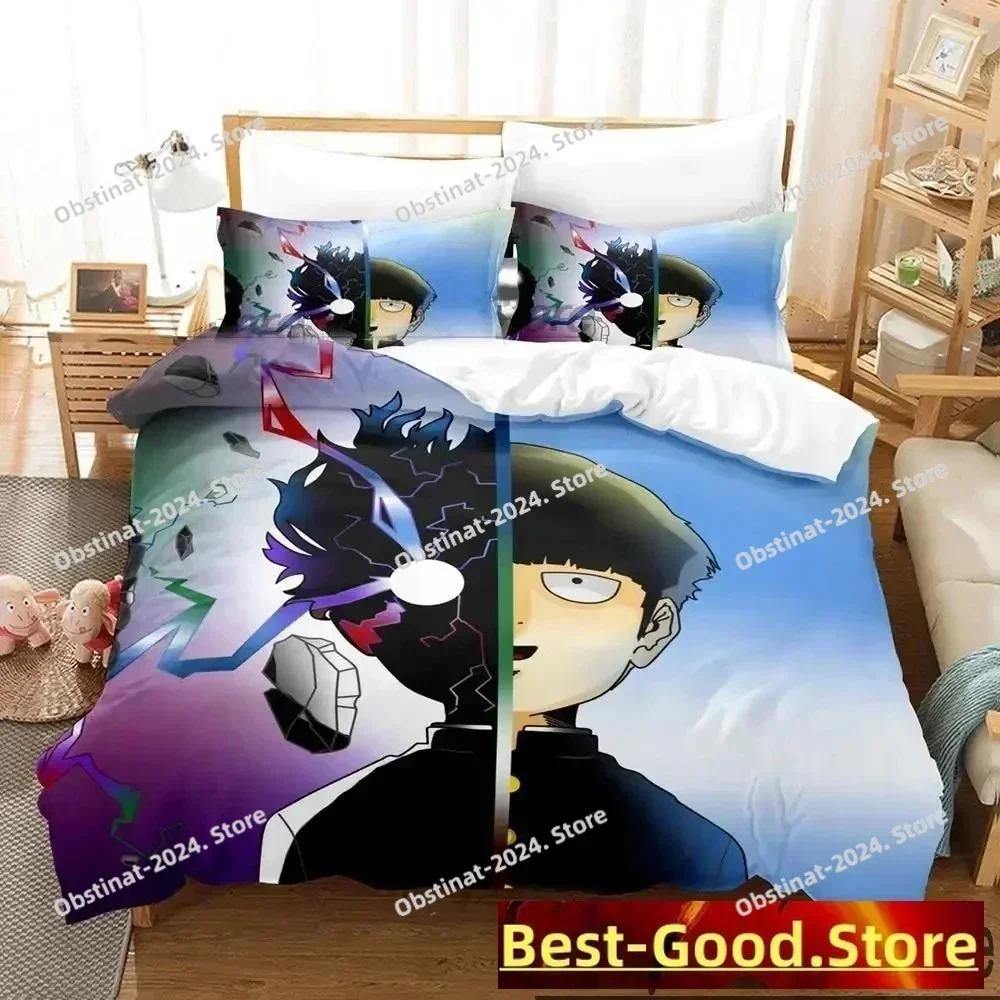 Anime Mob Psycho 100 Bedding Set Printed single Comforter Quilt Bed Cover Duvet Cover Pillow Case 3 Pieces Sets Kids Adult Size