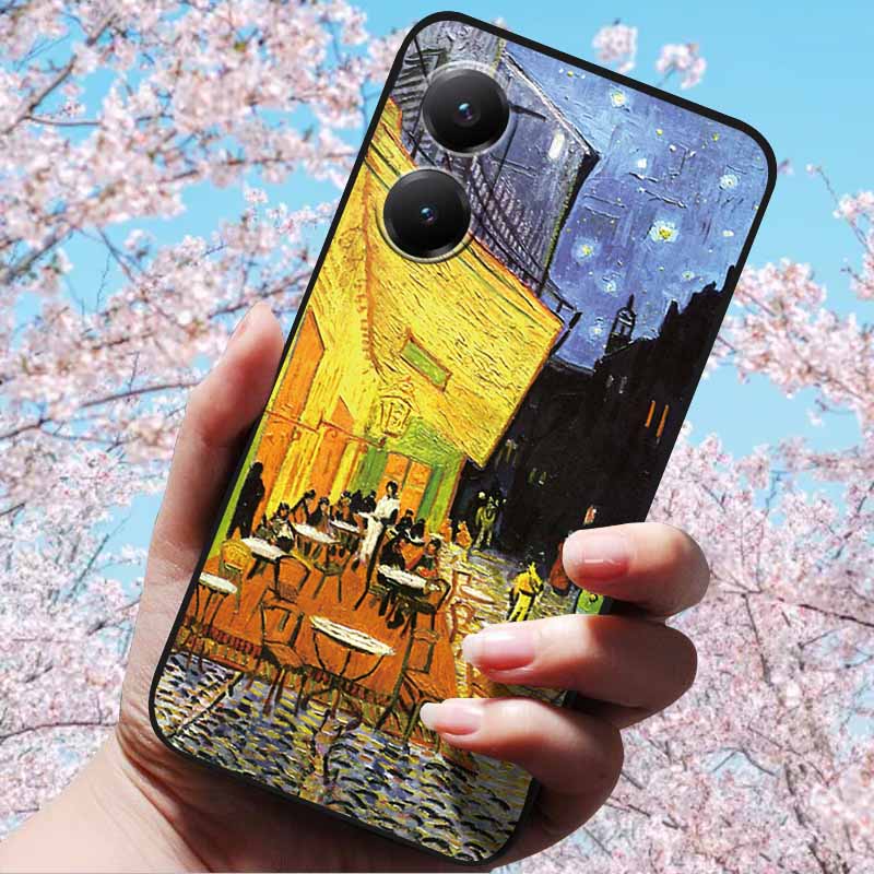 For Xiaomi Poco X7 Pro 3D Relief Flower Emboss Soft Silicone Case Cartoon Painted Back Cover for Poco X7 Pro with 3D Relief Case
