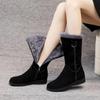 Warm Chelsea High Fur Boots Women Winter Shoes Women Chunky Mid Calf Plush Snow Flat Boots ZIP Fashion Botas De Mujer