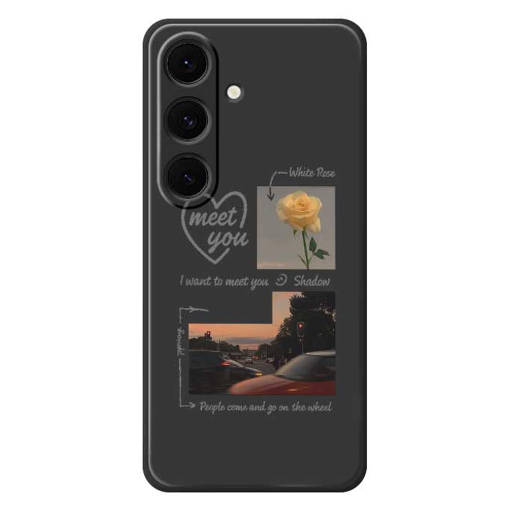 For Samsung Galaxy S24 FE Case Meet You Photo Pattern Printing Straight Edge TPU Phone Back Cover