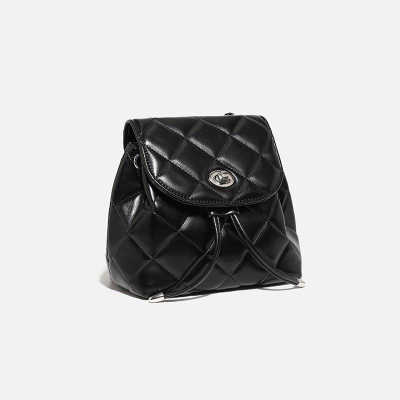 Women s Backpack 2024 New Fashion Commuting Diamond Pattern Mini Crossbody Small Backpack Casual Travel School Bag чёрный