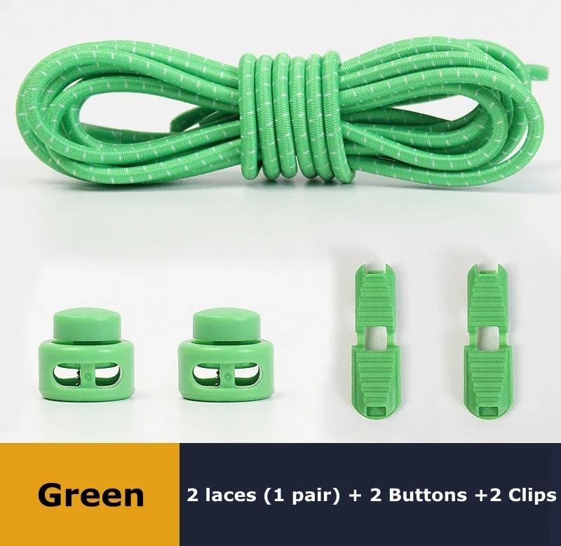 New1 Pair No Tie Shoelaces 1 Second Fast Round Plastic Lock Elastic Shoelace Suitable for All Sports Shoes Accessories Lazy Lace