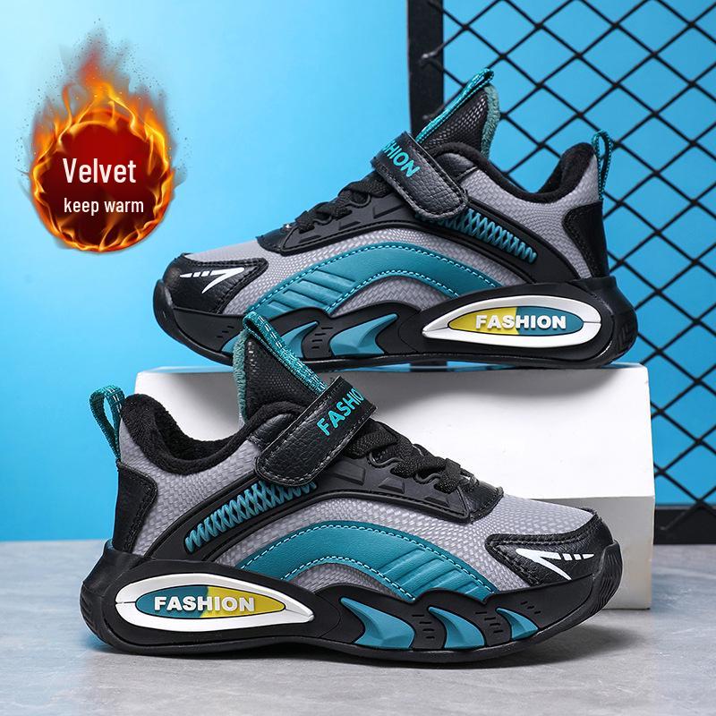 Kids  2025 Winter Basketball Shoes - Boys  Wear-Resistant, Rotary Buckle Sports Sneakers for Middle and Big Kids 30