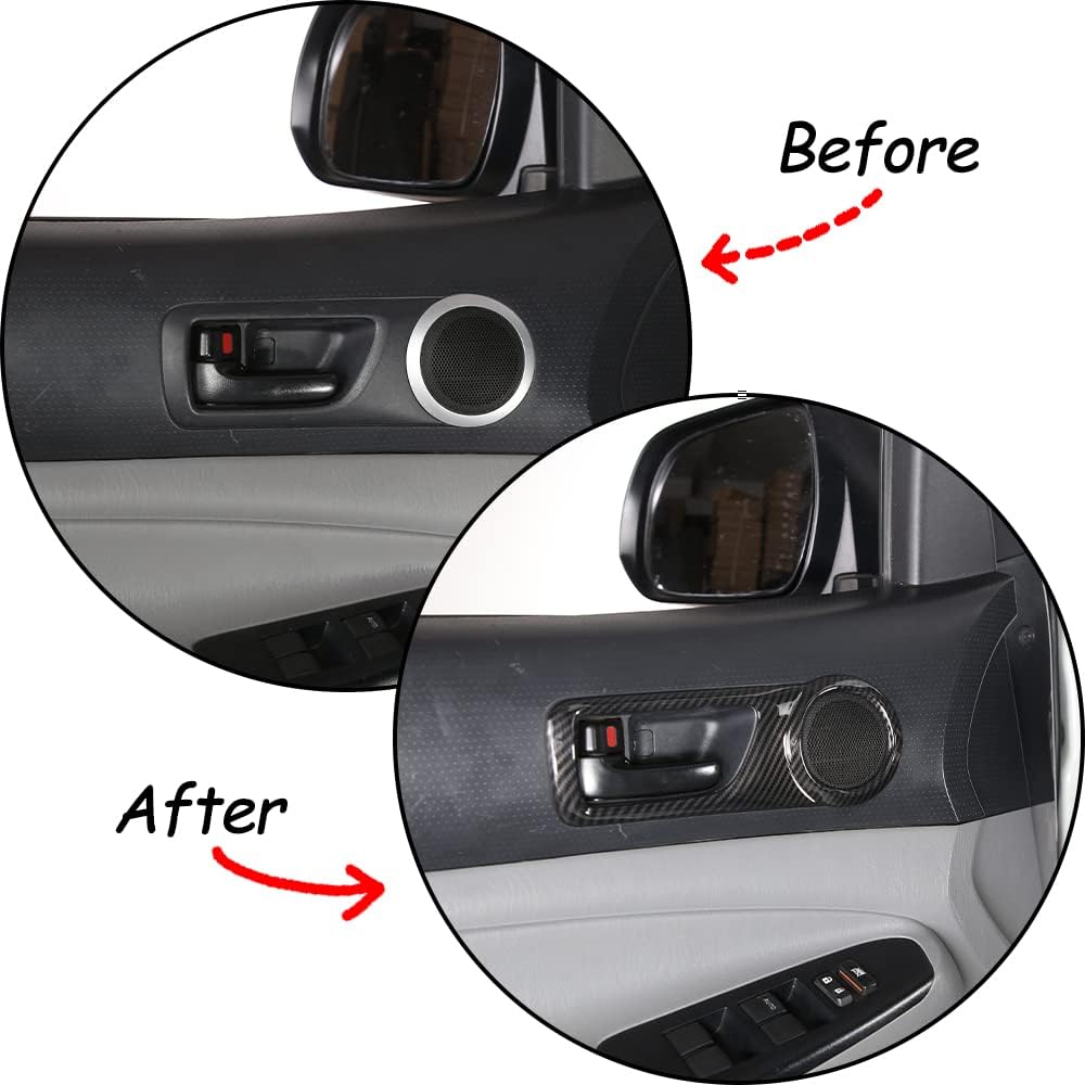 ABS Inner Car Look Interior Door Handle Panel Cover Trim for Toyota Tacoma 2011 2012 2013 2014 2015 (Carbon Fiber)