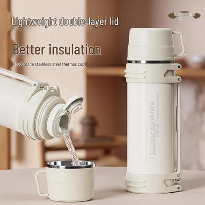 Termo de Viaje Nuevo de Gran Capacidad de Acero Inoxidable 316 con Tapa de Acero - Taza Botella de Agua para Exteriores y Coche