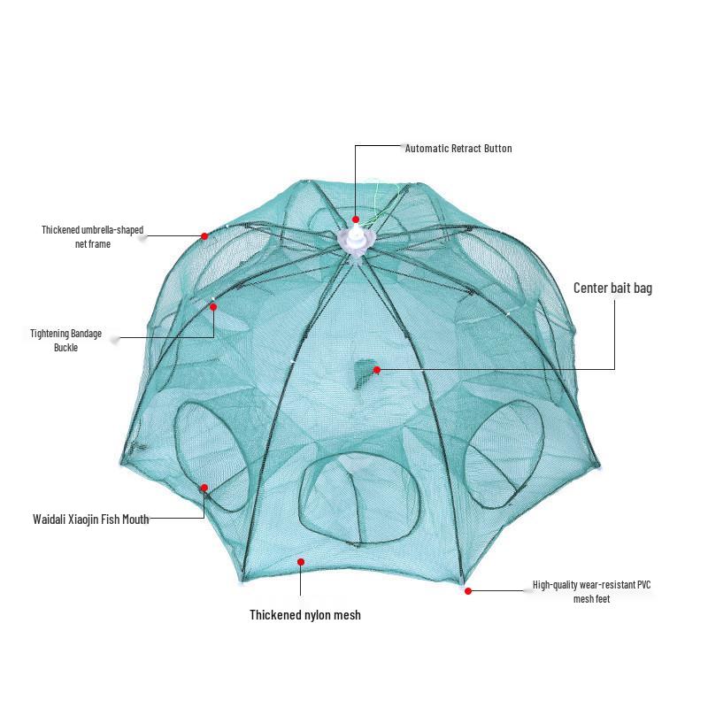 Automatic Folding Umbrella Fish Trap and Protector