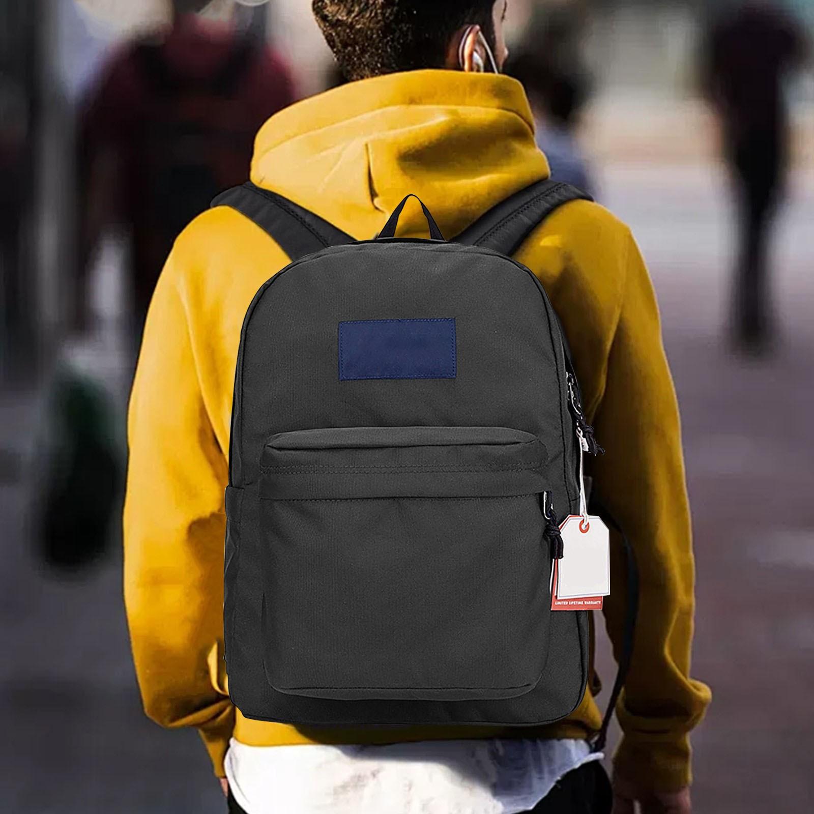 

Backpack Large Capacity School Bag Backpack Computer Bag Male And Female Students Solid Color Campus Travel Waterproof One Size