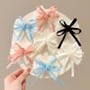 Lace Bow Hairpins Elegant Hair Clips for Women Red Ribbon White Floral Design Travel Girl Hair Accessoires Butterfly Clip Korean