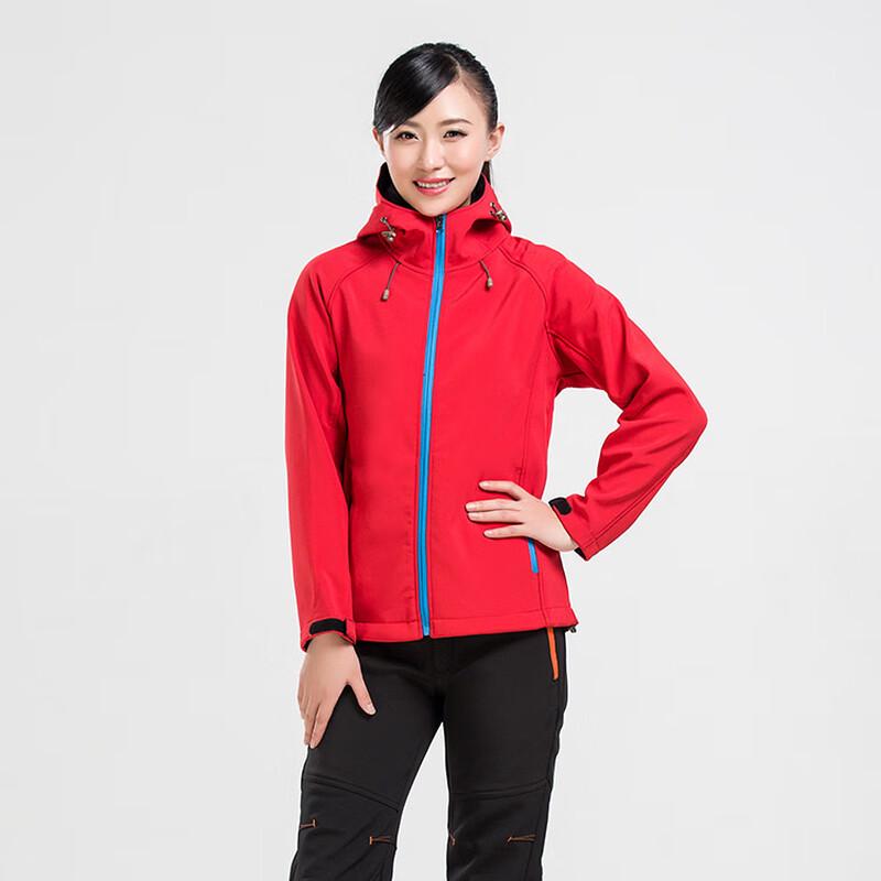 Qibaisi Women s Outdoor Thickened Softshell Jacket M