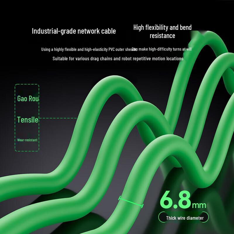 SAMZHE SPFC6A-15 Cat6A High-Flex Industrial Shielded Ethernet Cable