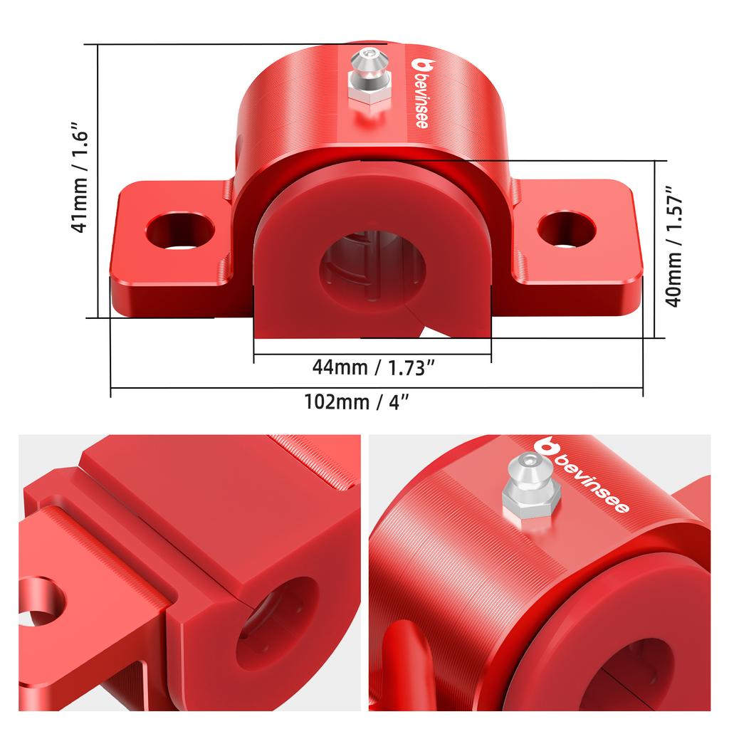 BEVINSEE Rear Suspension Stabilizer Bar Bushings Kit Aluminium & Polyurethane For Toyota 4Runner 2010-2024, FJ cruiser 2010-2014
