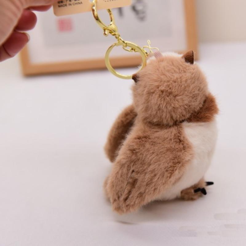1 Piece Cartoon Chubby Parrot Sparrow School Bag Keychain Cute Bird Plush Pendant Exquisite Birthday Gift Car Decoration