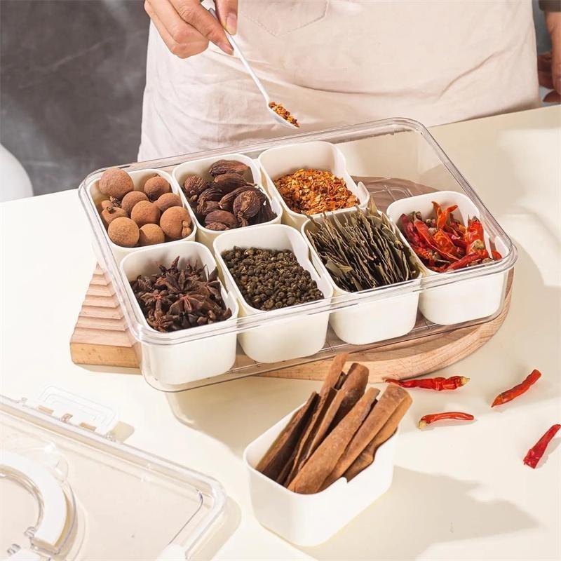 4/8 Grid Portable Snack Platters Organizer Divided Serving Tray with Lid and Handle with Reusable Snack Box Home Decor LS