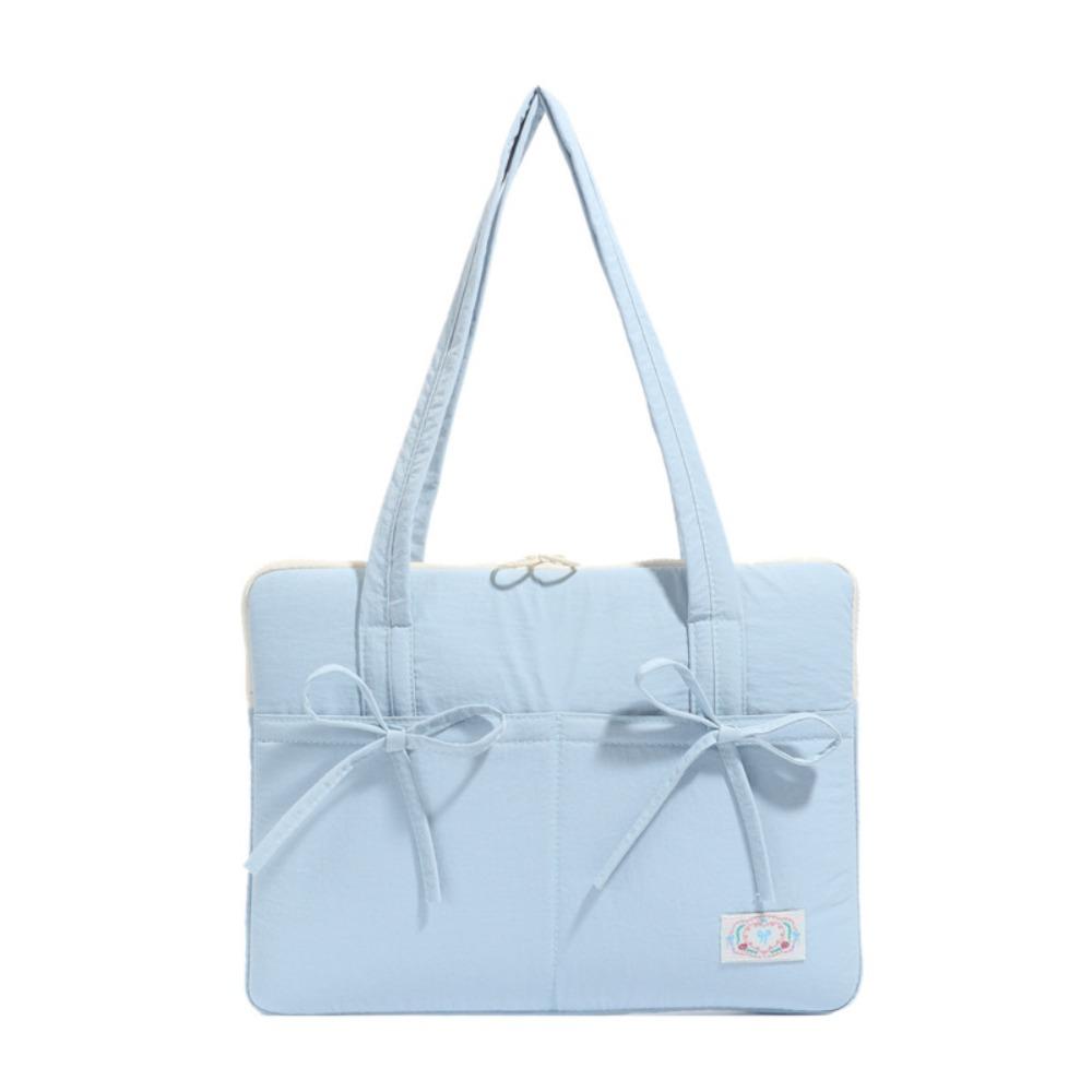 

New 14inch Laptop Shoulder Bag Large Capacity Bowknot Tablet Sleeve Case Shockproof Multifunctial Laptop Handbag Travel синий