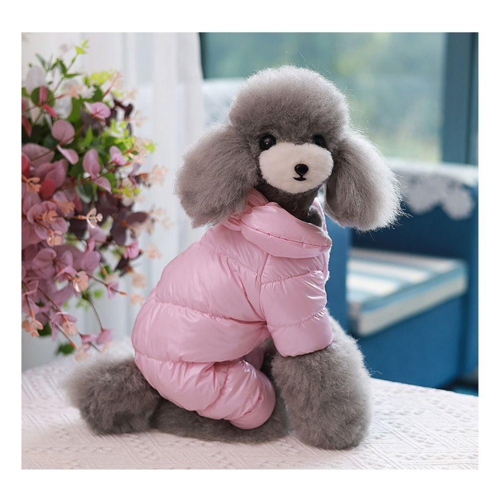 Dog Cat Pet Clothing Waterproof Clothes Faux Leather Down Jacket Pet Supplies Thicken Warm Puppy Coat Autumn and Winter Gift