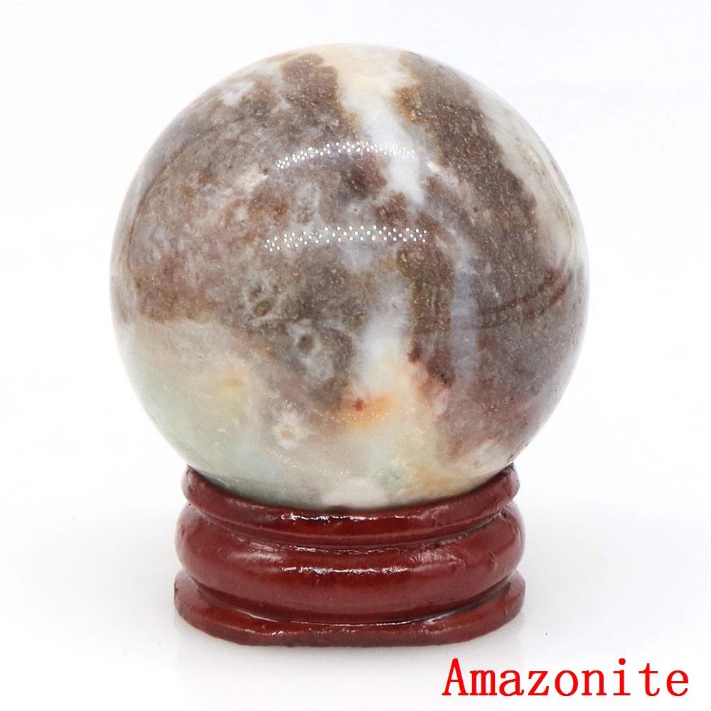40mm Natursteine Amethyst Lapislazuli Reiki Heilkristalle Energie Chakra Massage Edelstein Kugel Heimdeko Handwerk Mit Ständer