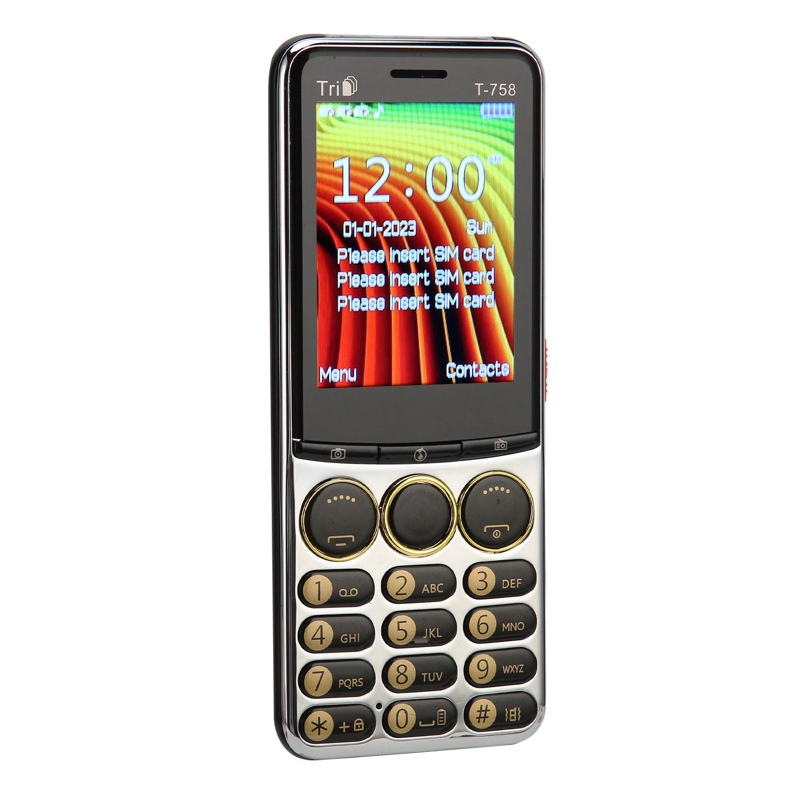 

T 758 GSM разблокированный сотовый телефон 2,8-дюймовый экран 3200 мАч аккумулятор большая кнопка высокая громкость сотовый телефон для US Plug чёрный