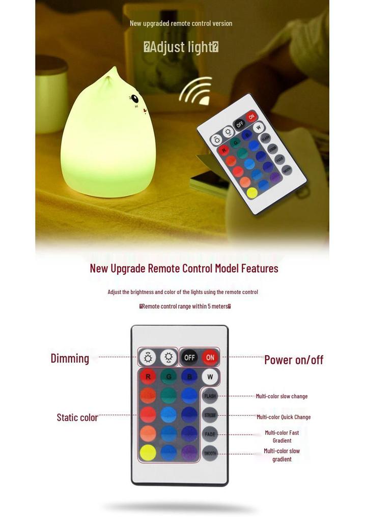 Seven-Color Silicone Cat Lamp: Cute Cartoon Pet Night Light with Warm Atmosphere Glow