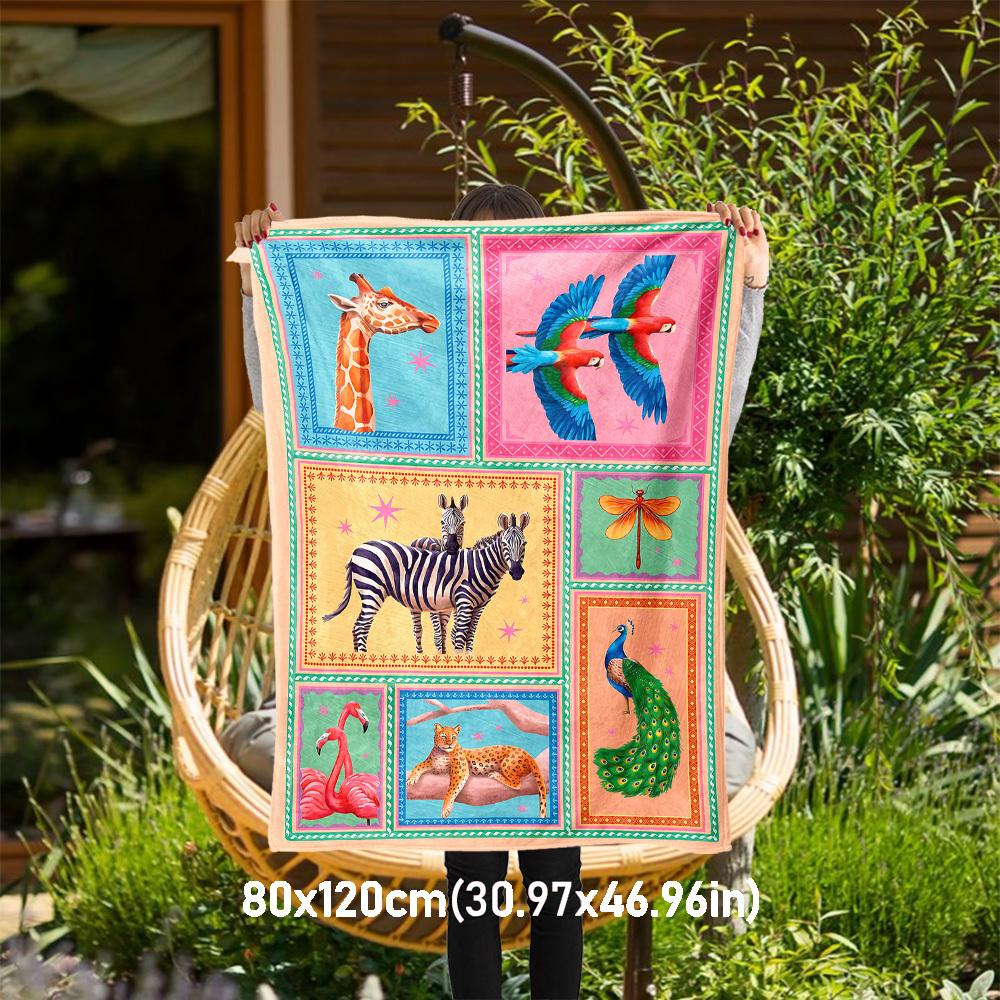 

1PC animal patternOutdoor Flannel Blanket - Soft Plush Decor for Picnics, camping, Bedroom, Playroom, Office, or Lunch Break 1320A 80x120cm(31x47inch)