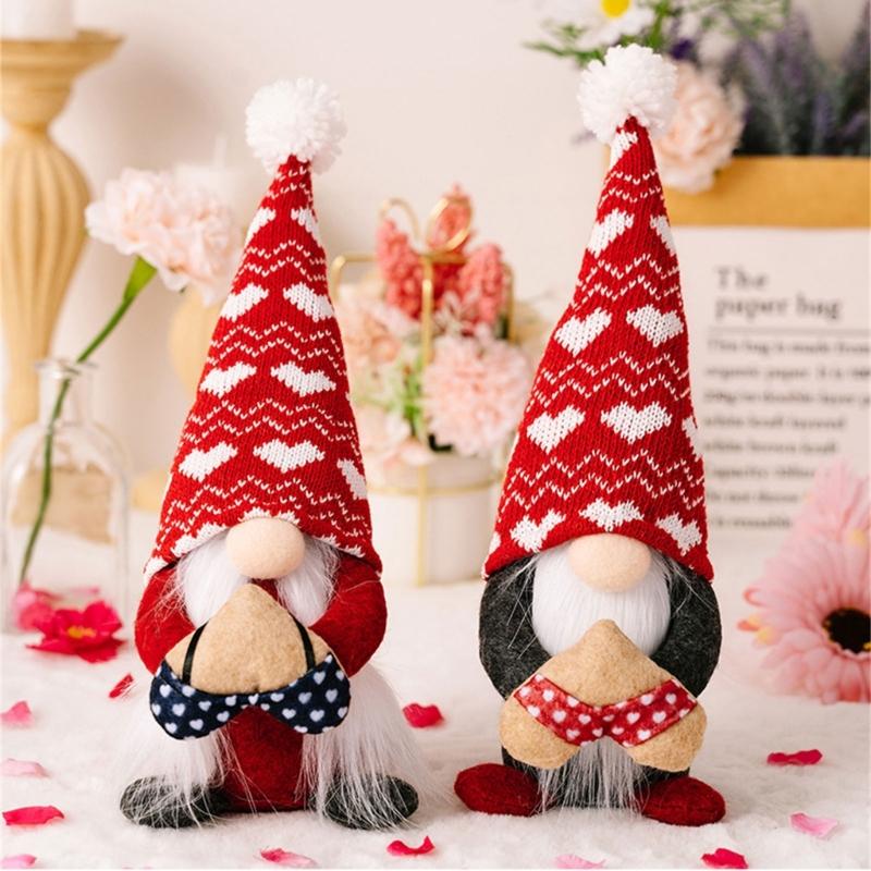 Valentine's Day Gnome Decorations Handmade Gnome Decorations for Table Ornament Valentines Birthday Present
