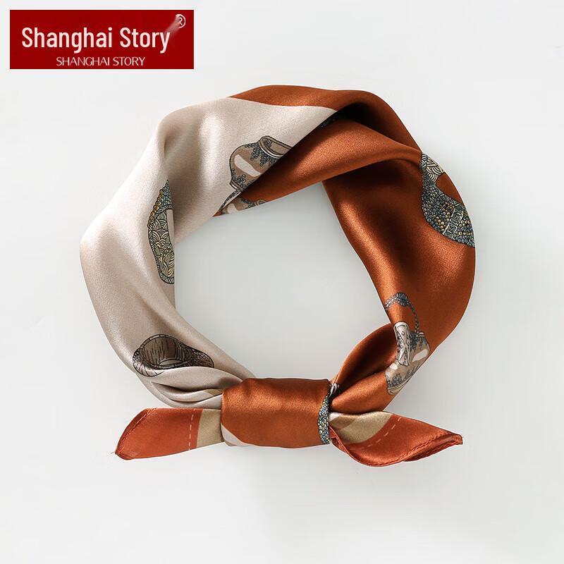 

Шанхайская история 100% шелк тутового шелкопряда маленький квадратный шарф