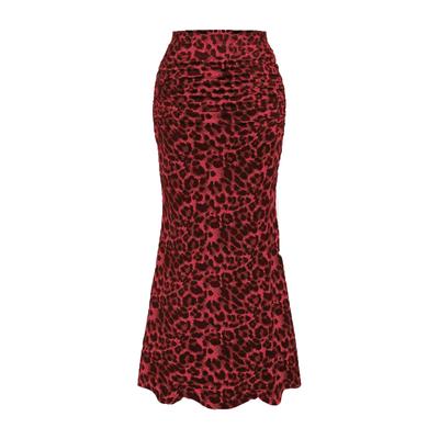 Women's Fashionable, Sexy, Vintage Leopard Print Mermaid Hem Skirt