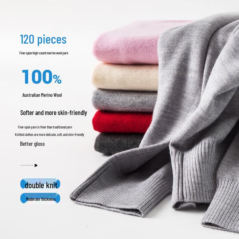 Hengyuanxiang Men's 120-Count Fine Merino Wool Turtleneck Sweater