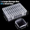 Transparent Compartmentalized Bead Storage Box - Small Square Plastic Set
